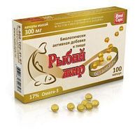 Рыбий жир БЕЗ ДОБАВОК капс. 300мг №100